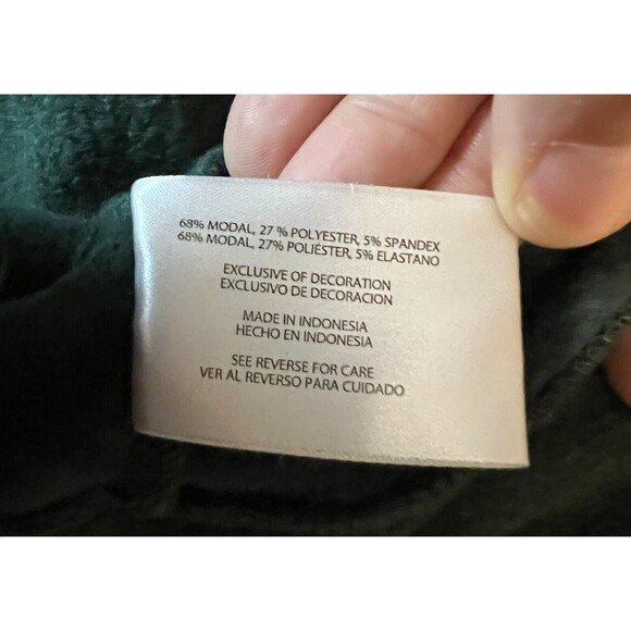 Orvis Cozy Crewneck Long Sleeve Pullover  Size L  Green Heather Fleece Top - Picture 8 of 8